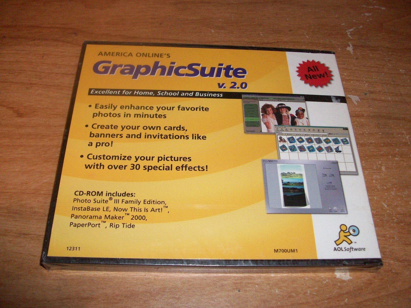 America Online's Graphic Suite 2.0 CD ROM Windows Program Edit Tool NEW