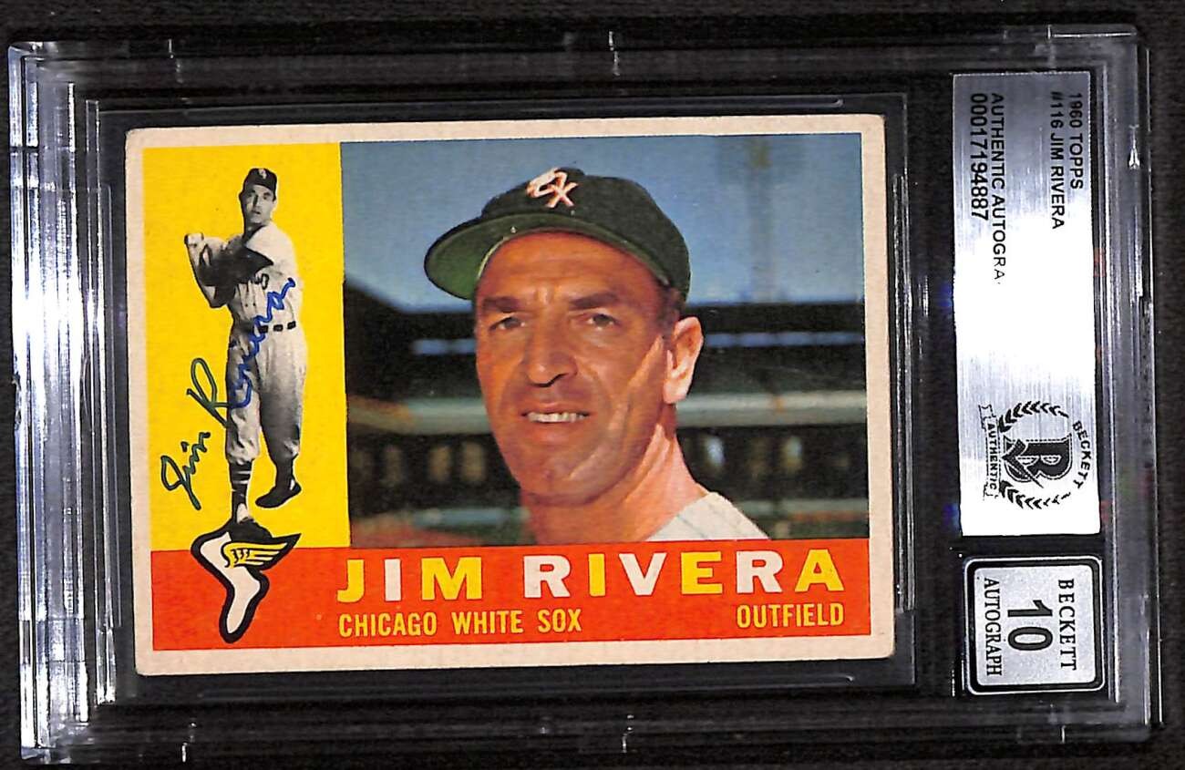 1960 Topps 116 Jim Rivera  BGS Auto 10 Autographed BVG Authentic C93147
