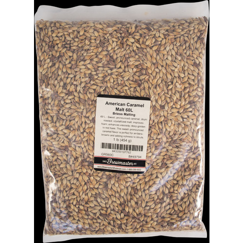 1 Lb - Caramel 60L Malt - Briess Malting - Beer Brewing Grain - Amber, Brown