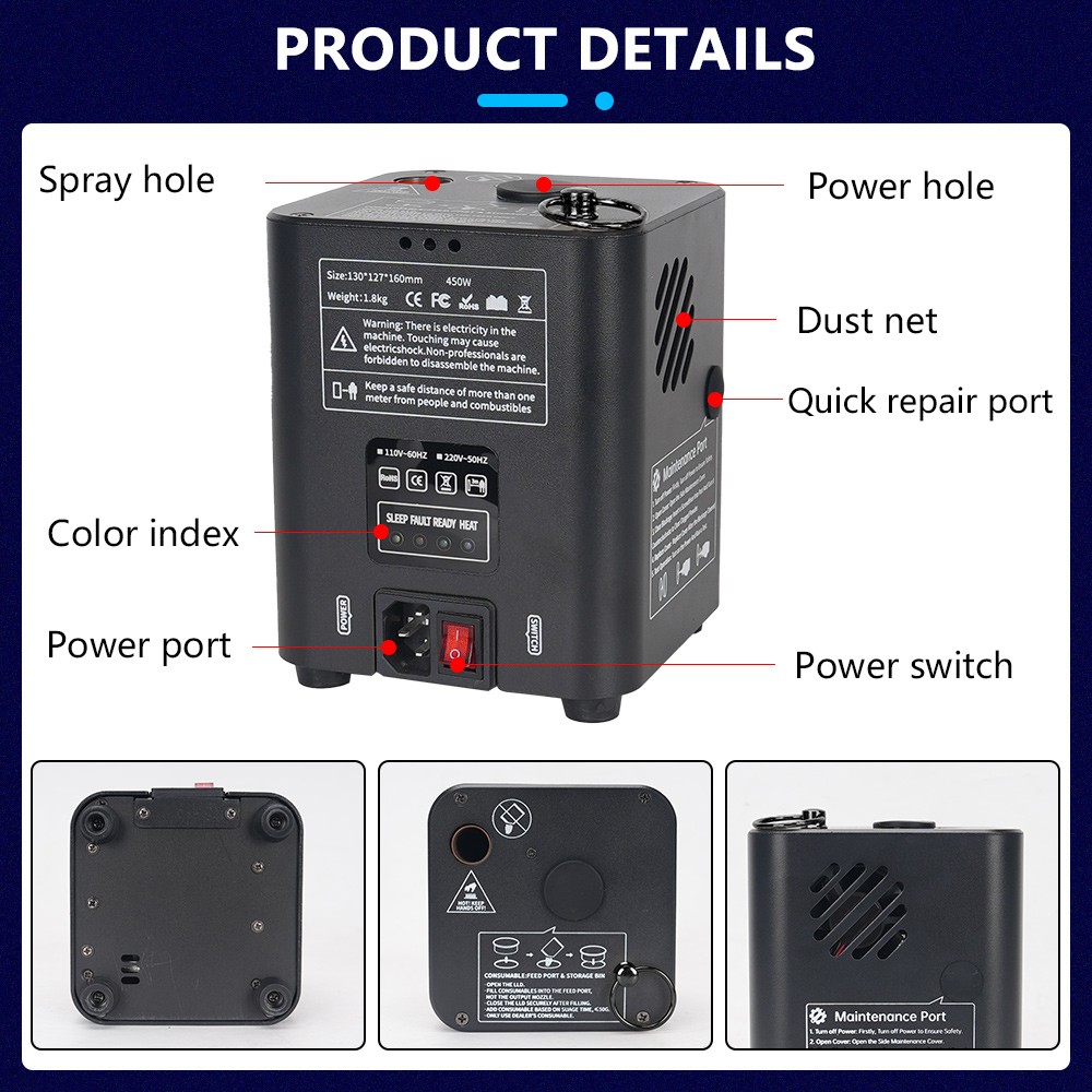 Mini Cold Spark Machine Firework Machine DJ Wedding Stage Effect Remote 1-3M