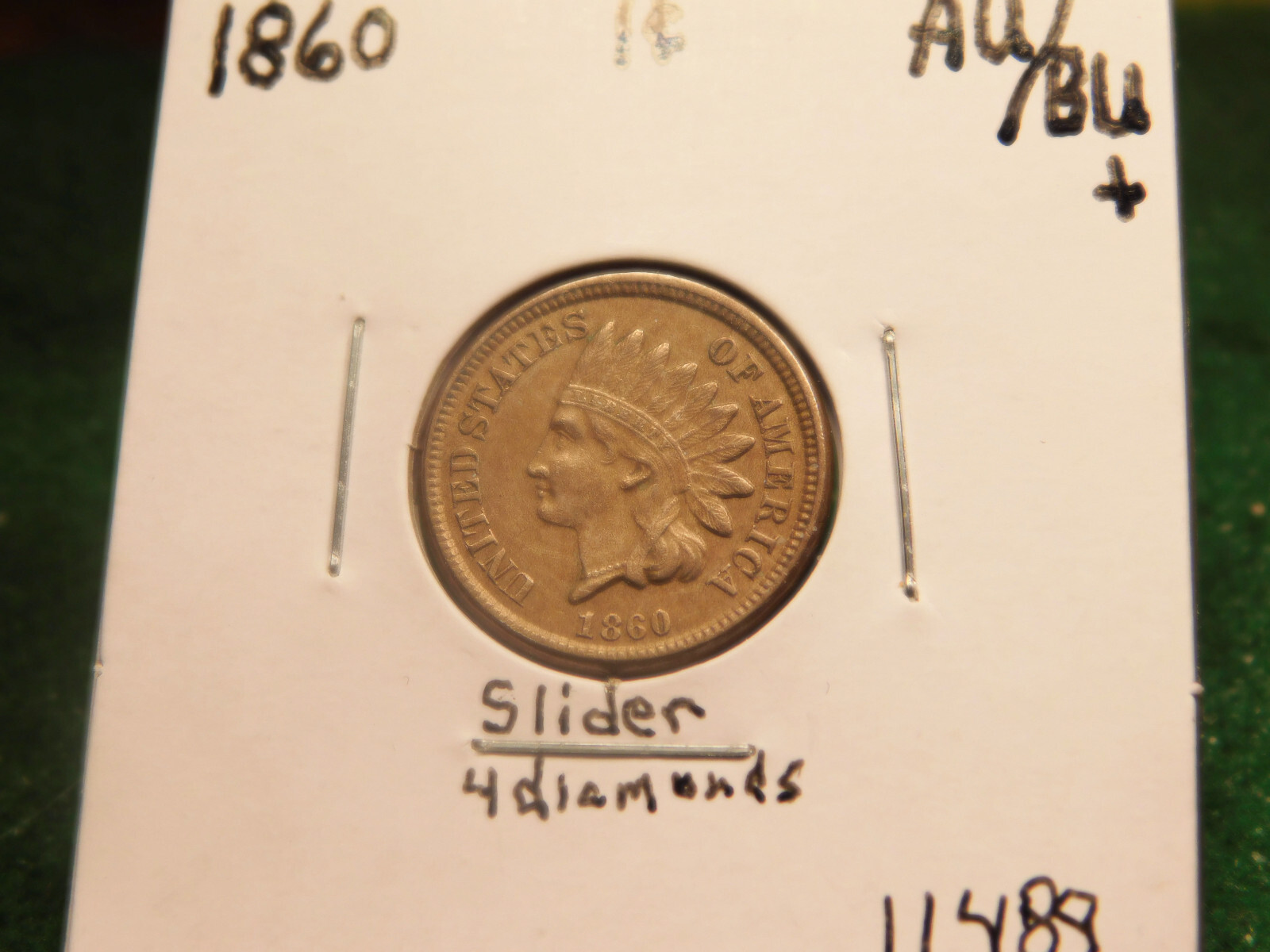 1860  Indian Head Cent  CN  Item # 11489