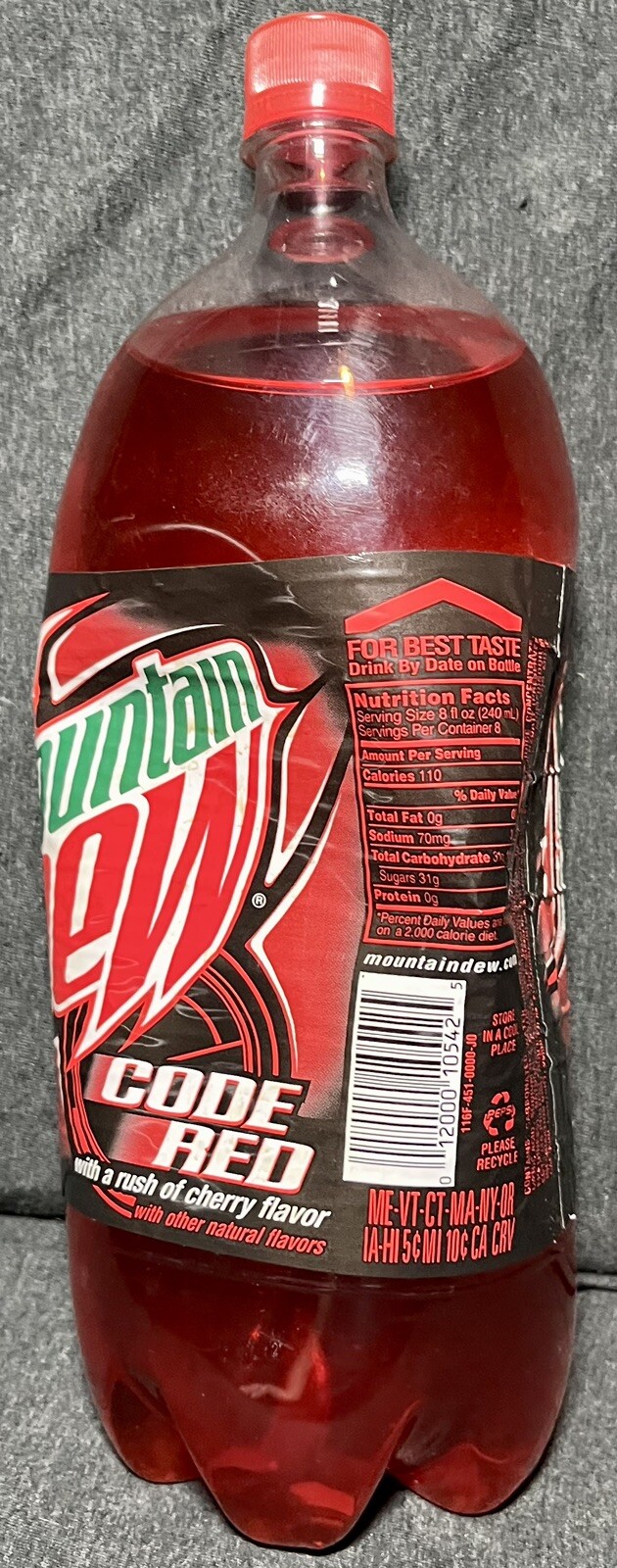 Mountain Dew Code Red 2 liter 2008