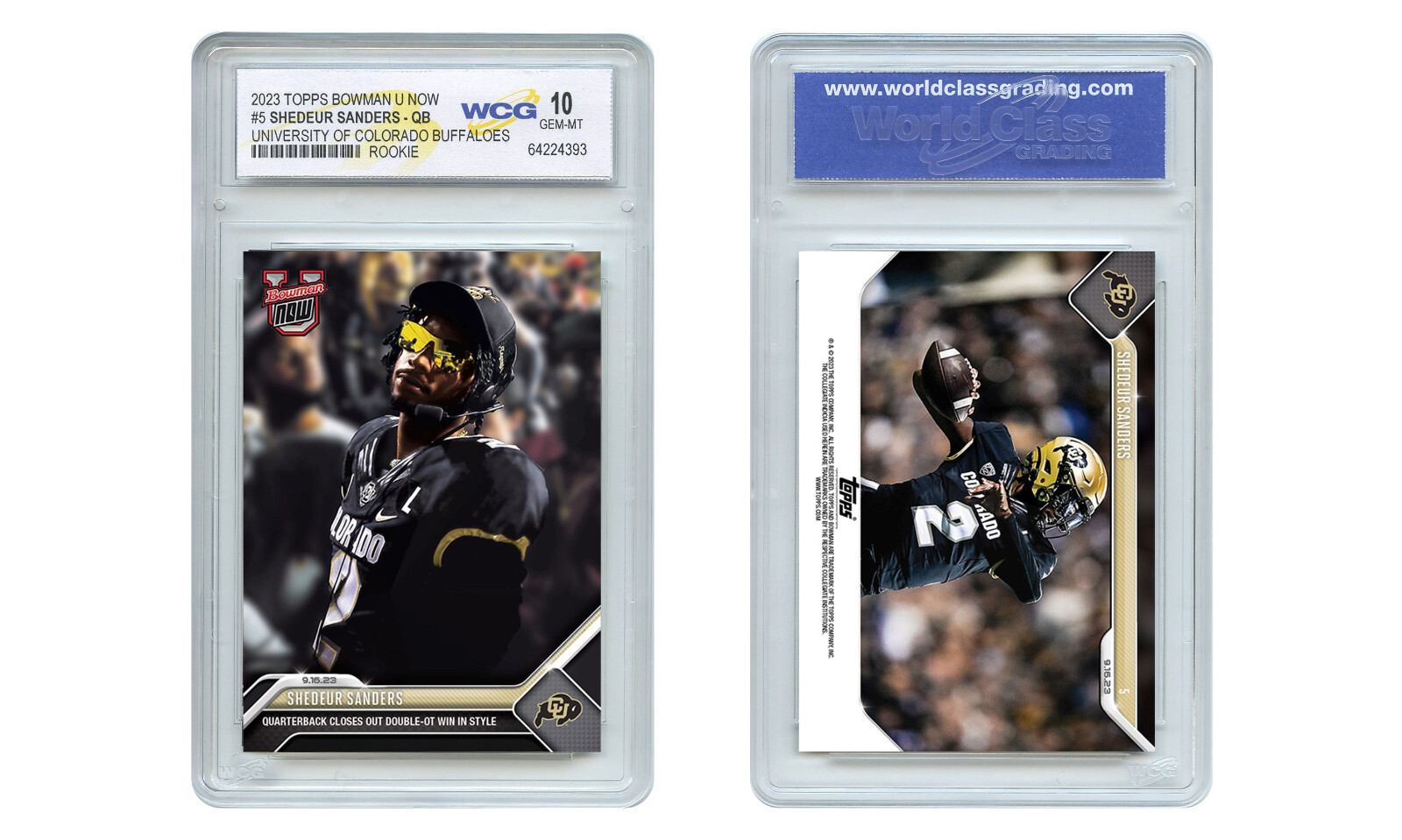2023 Shedeur Sanders QB Topps Colorado Buffaloes ROOKIE Card #5 - GEM-MINT 10
