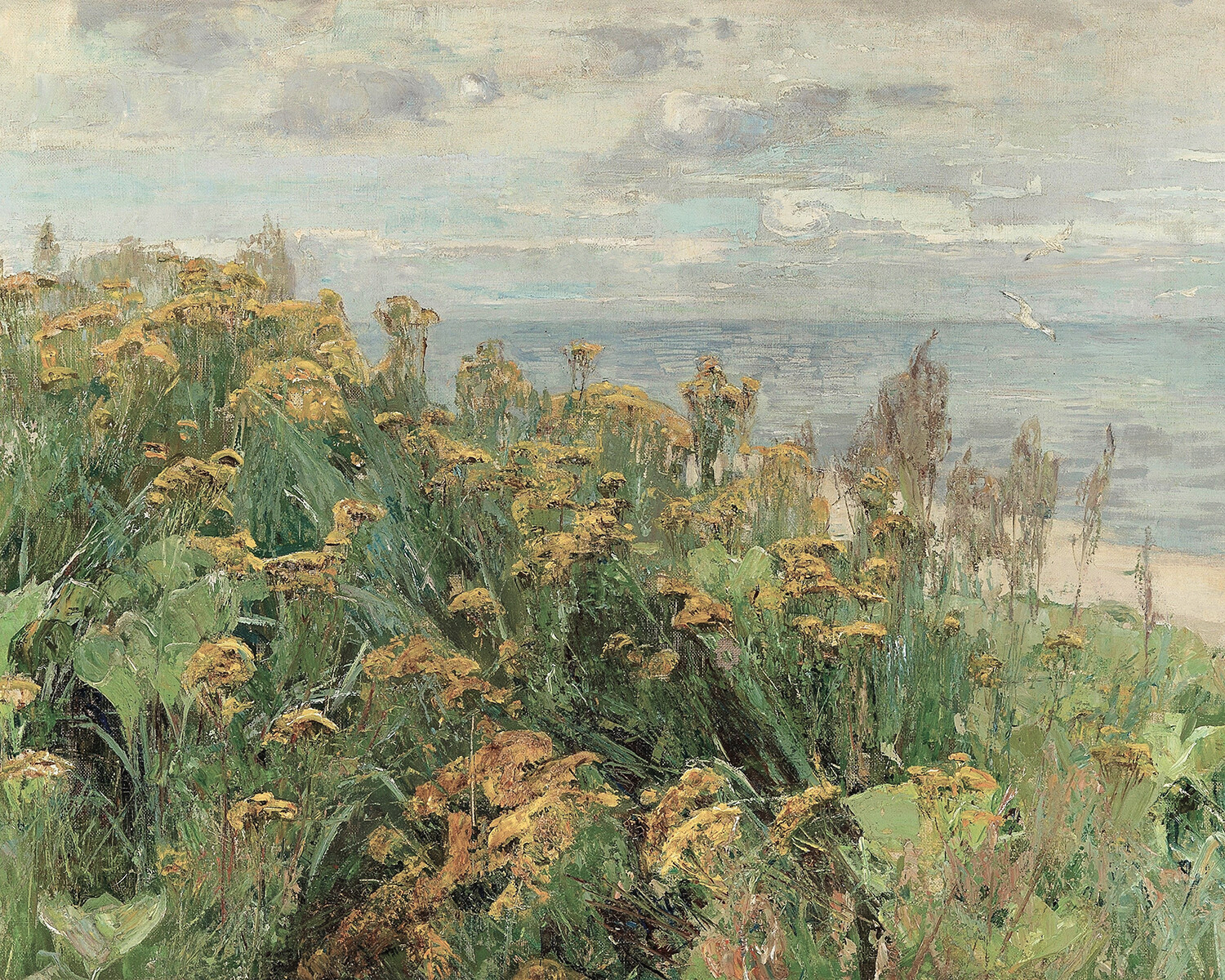 Flowers on the Coast Painting Reproduction Giclee Print on Fine Art Paper