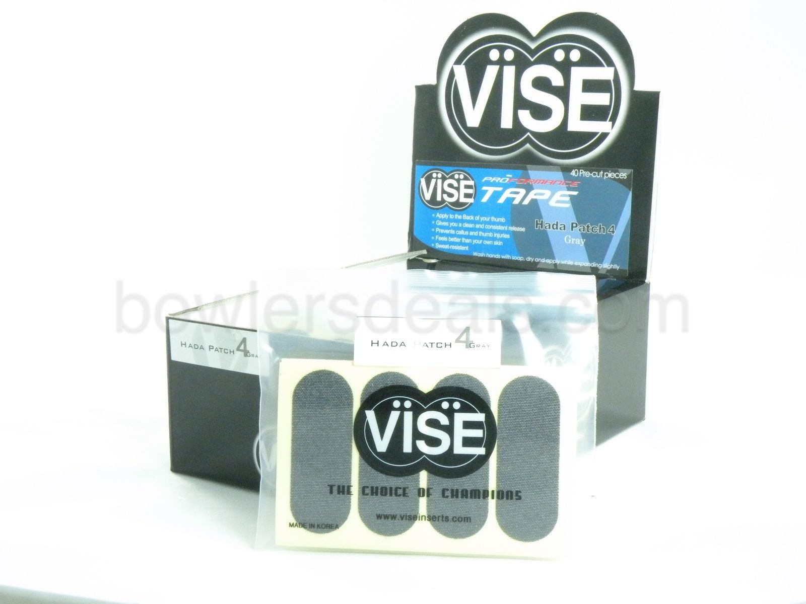 Vise Hada Patch #4 GRAY Bowling Thumb Protection Tape Pack 40 Pieces