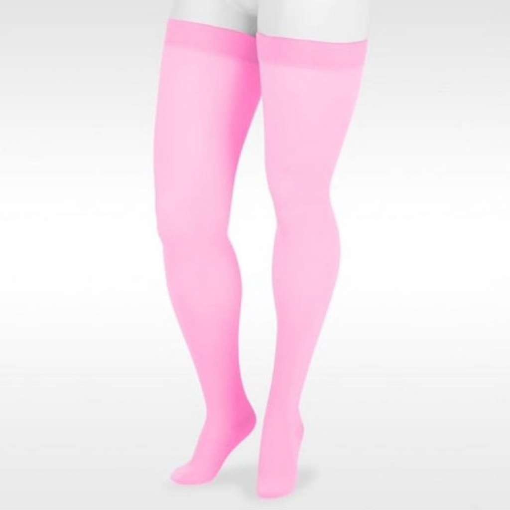 Juzo Dynamic thigh High, Max, Silicone Band, 30-40mmHg (Size: IV) Pink