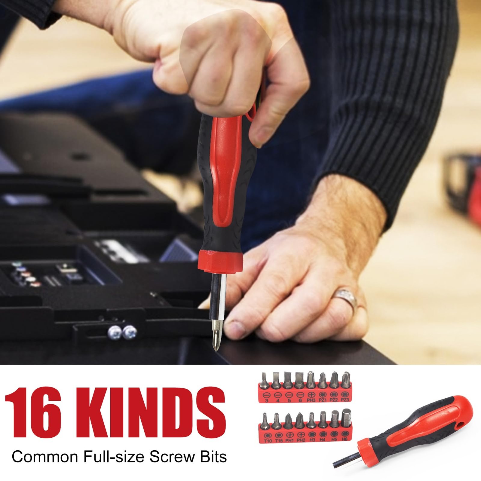 Basic Home Red Tool Kit - 38 Pieces Tool Set with Portable Storage Boxes for ...