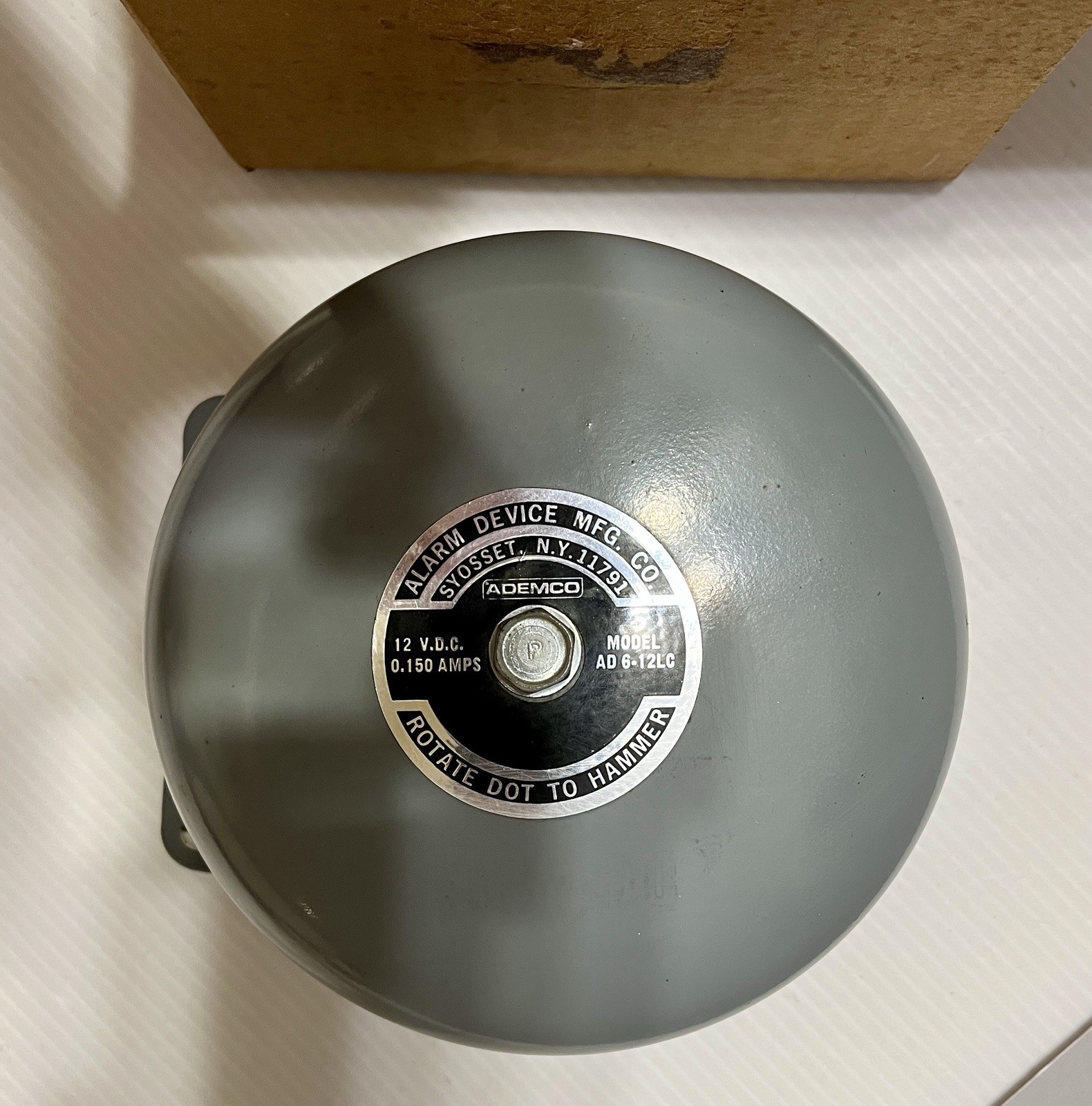 Vintage ADEMCO AD 6-12LC Alarm Device 6" 12VDC (NOS)