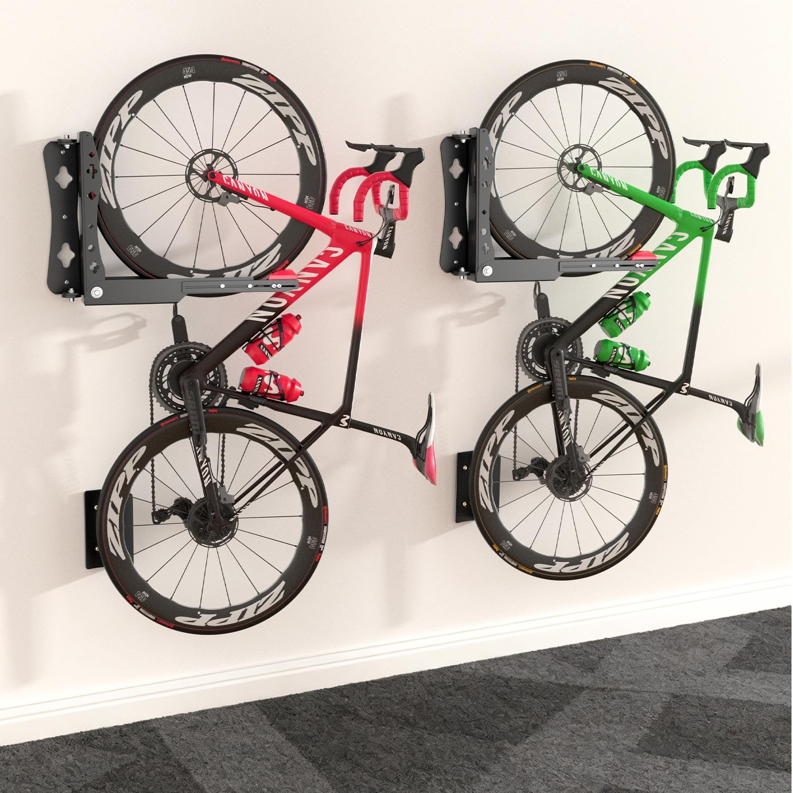 Swivel Bike Wall Mount, No Heavy Lifting Bike Wall Mount, Space-Saving Bike R...