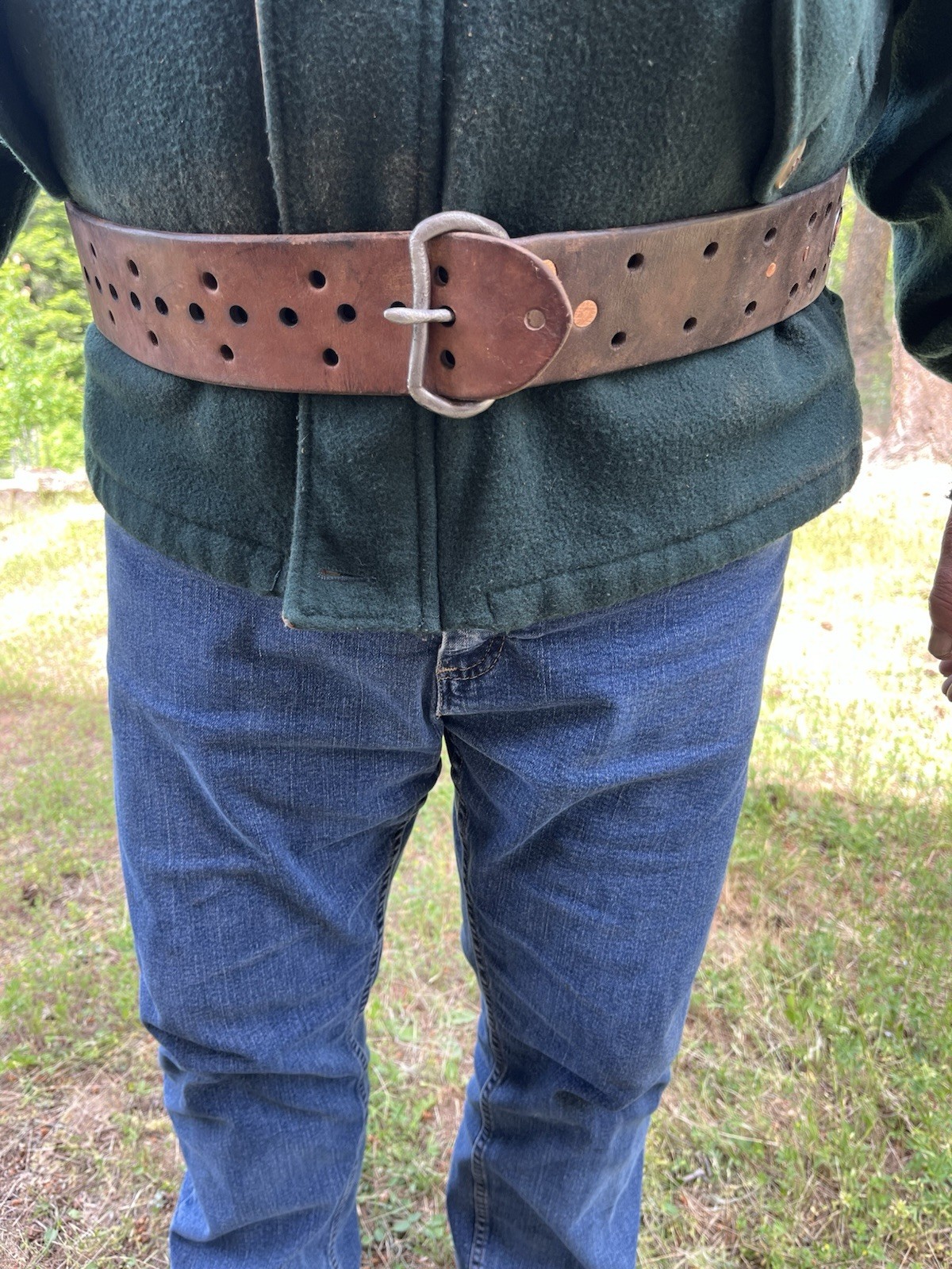 Mountain Man Rendezvous Belt Heavy Latigo Leather 40" Waist-48"/51" Total Length