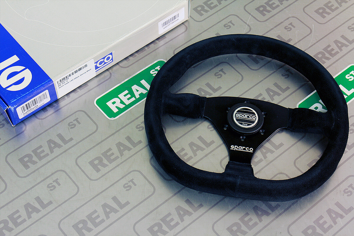 Sparco L360 Street Flat Steering Wheel 330mm Diameter Black Suede 015TRGS1TUV