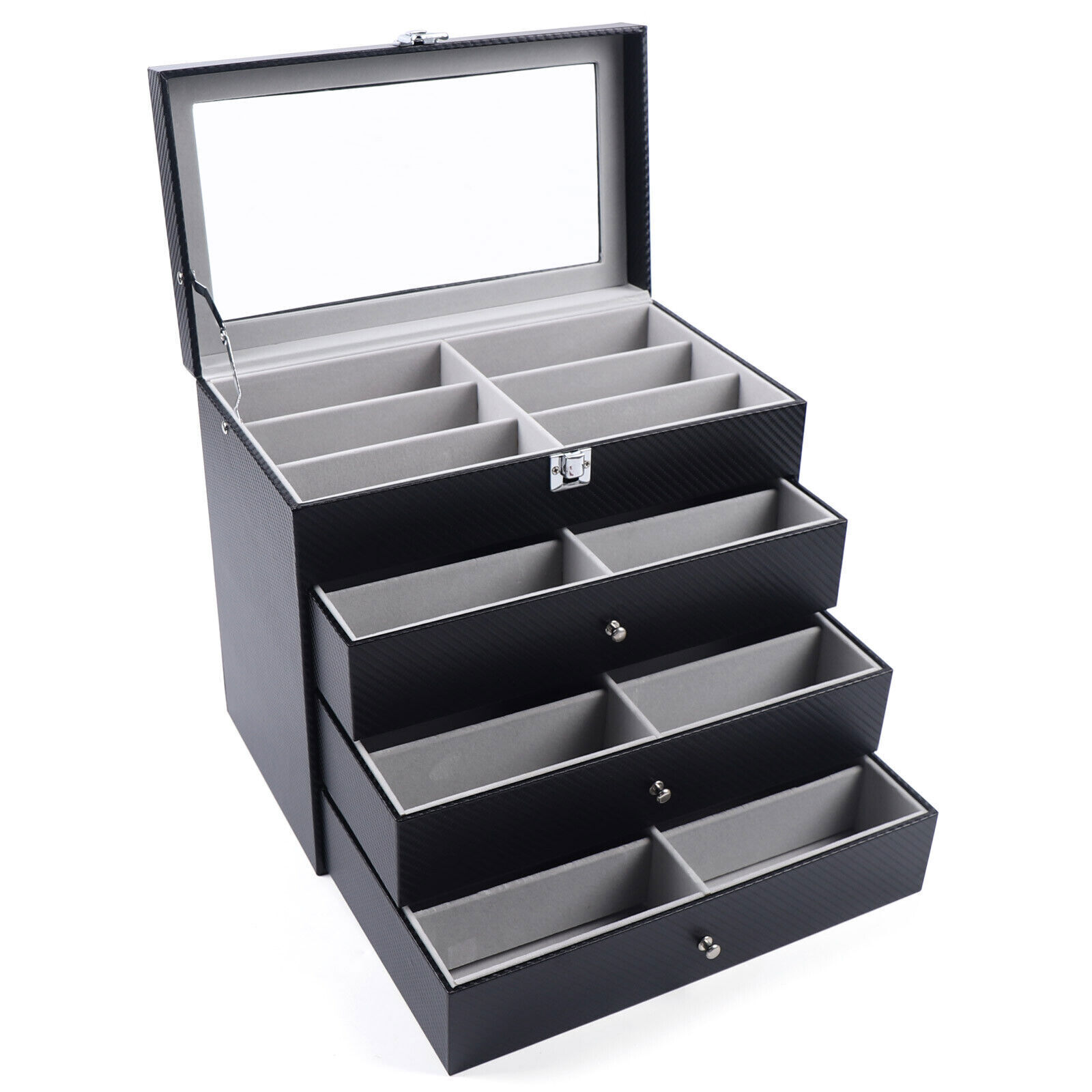 24-Slots Multiple Glasses Organizer Eyeglass Sunglass Storage Box Display Holder