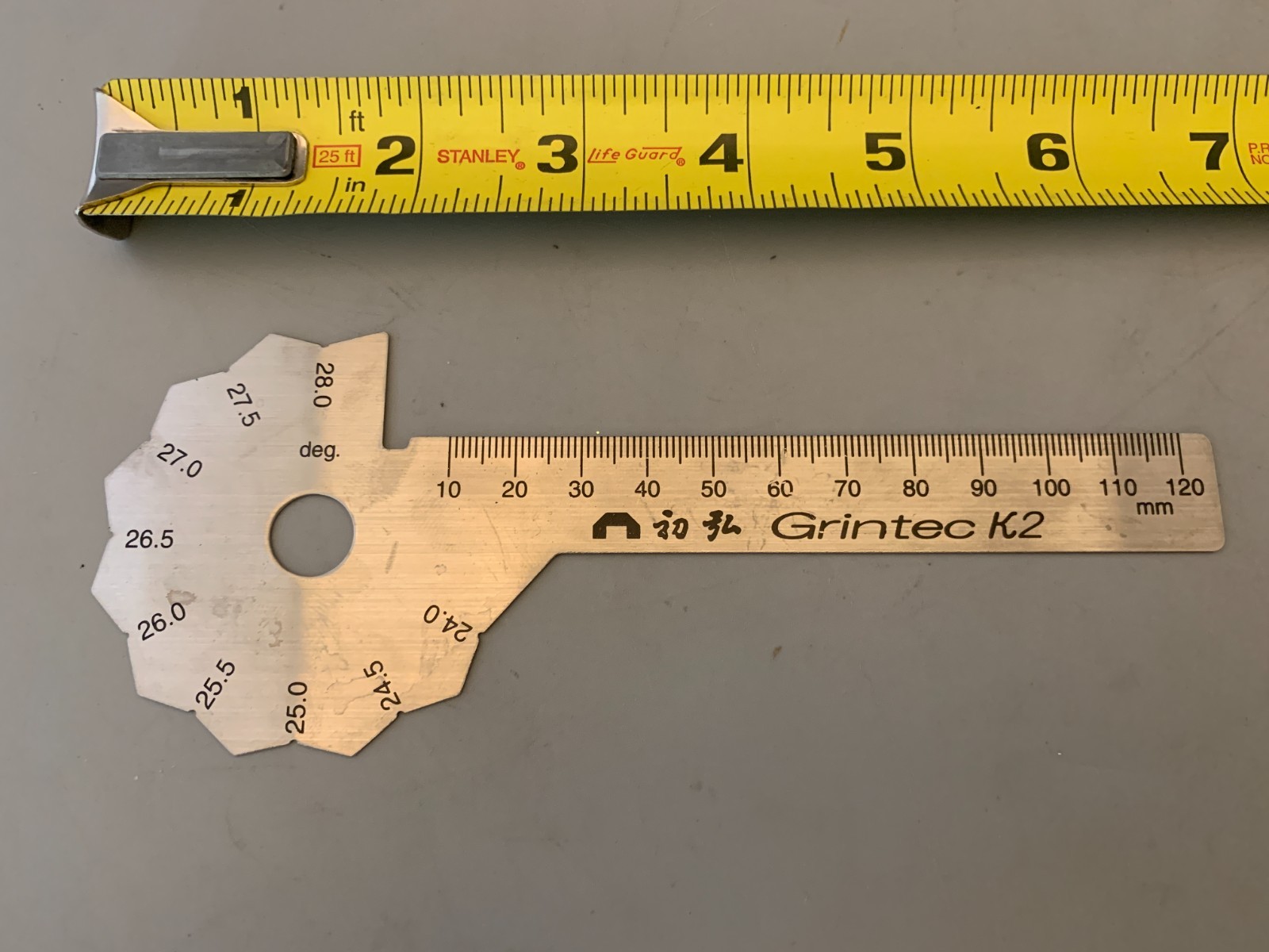 Grintec K2 Precision Angle Ruler – Swiss Made, Metal Measuring Tool, Woodworking