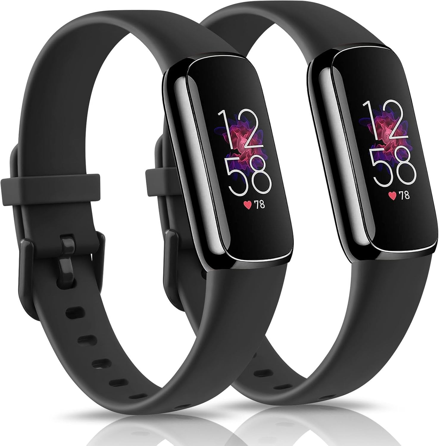 2 Pack Bands for Fitbit Luxe Bands Women Men, Soft Silicone Wristband Replacemen