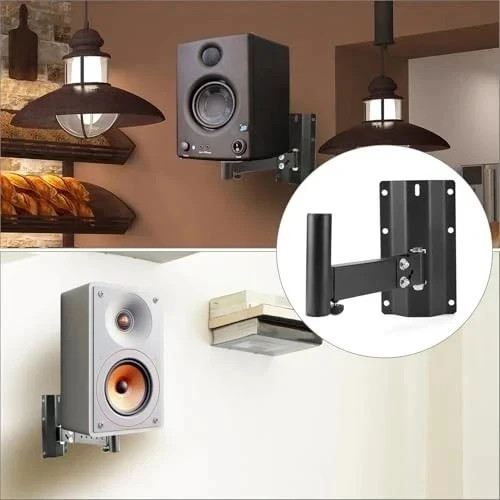 Heavy-Duty Speaker Brackets 2-Pack - Adjustable Wall Mount for DJ & PA Speakers