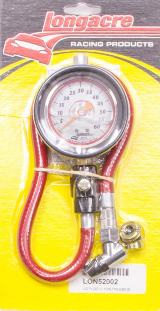 Longacre Racing 52002 0-60 PSI GID Liquid Filled Tire Pressure Gauge