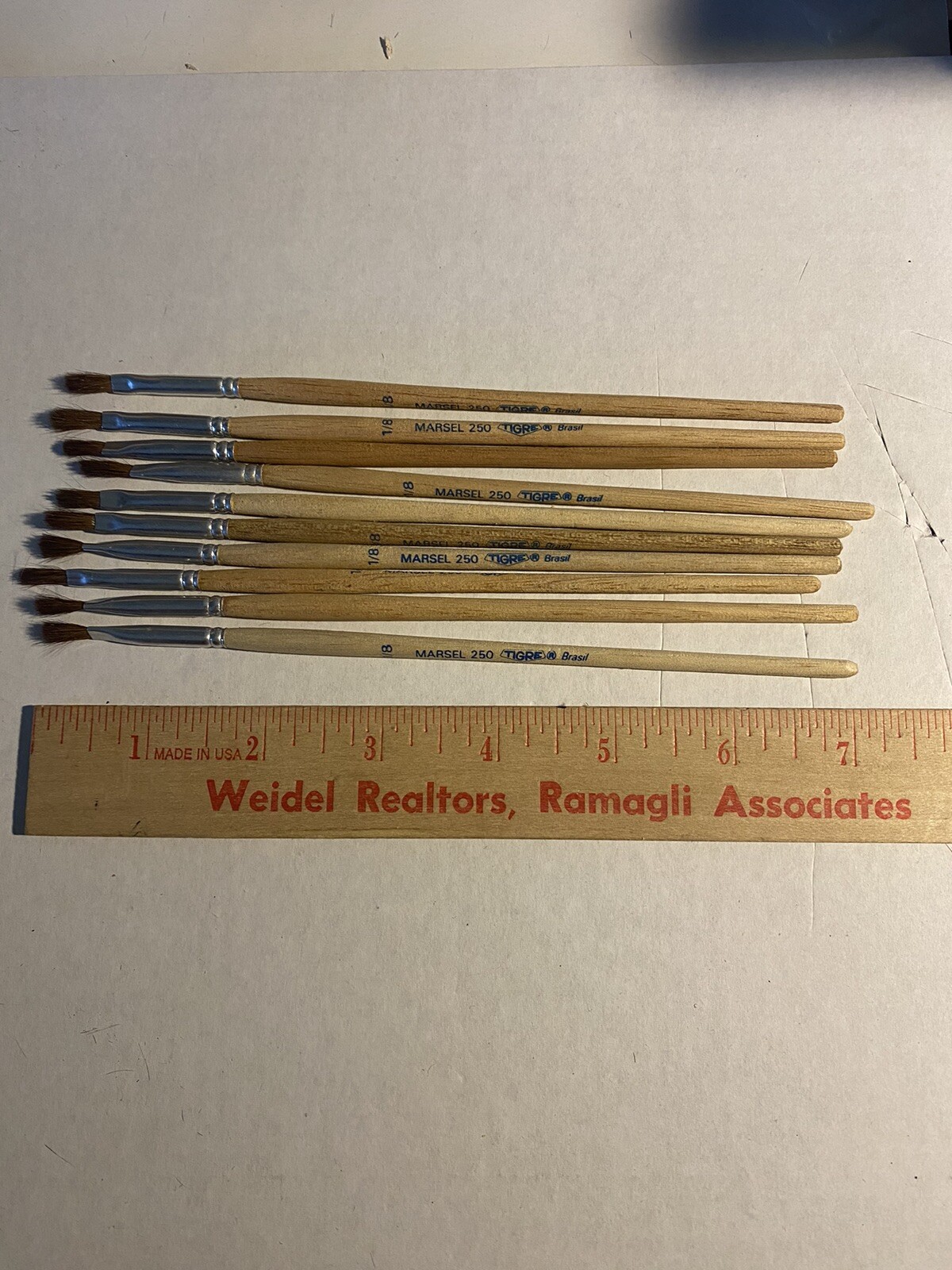 10 pc 1/8” ARTIST BRUSH Marcel Tigre #250 Made In Brazil Nos