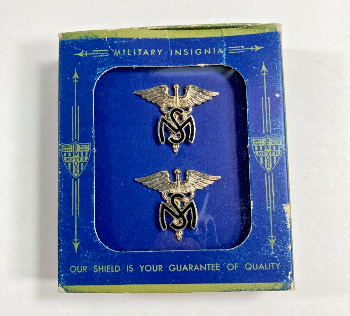 US Army Military Medical Service Corps Collar Insignia Pin Set