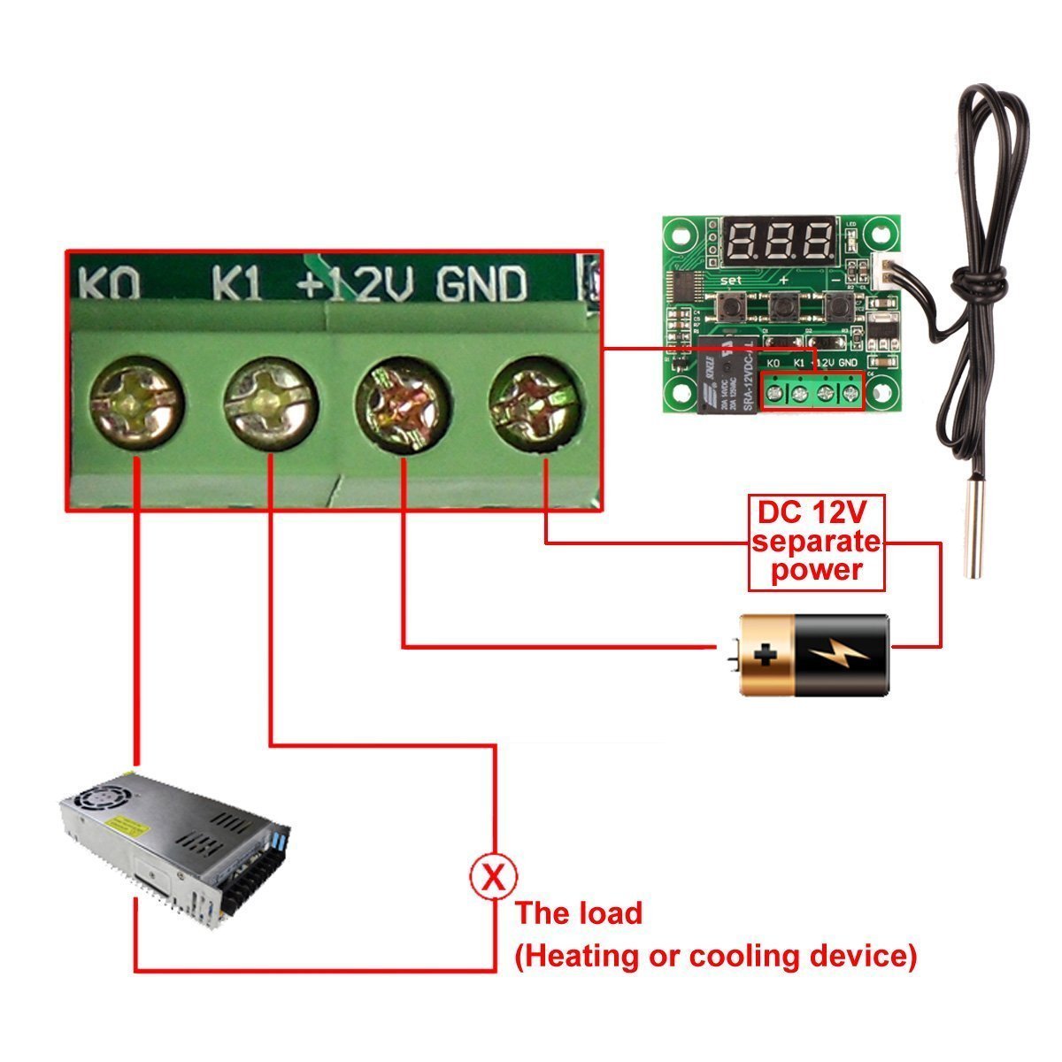 W1209 12V -50-110°C Digital Thermostat Temperature Control Switch Sensor Module