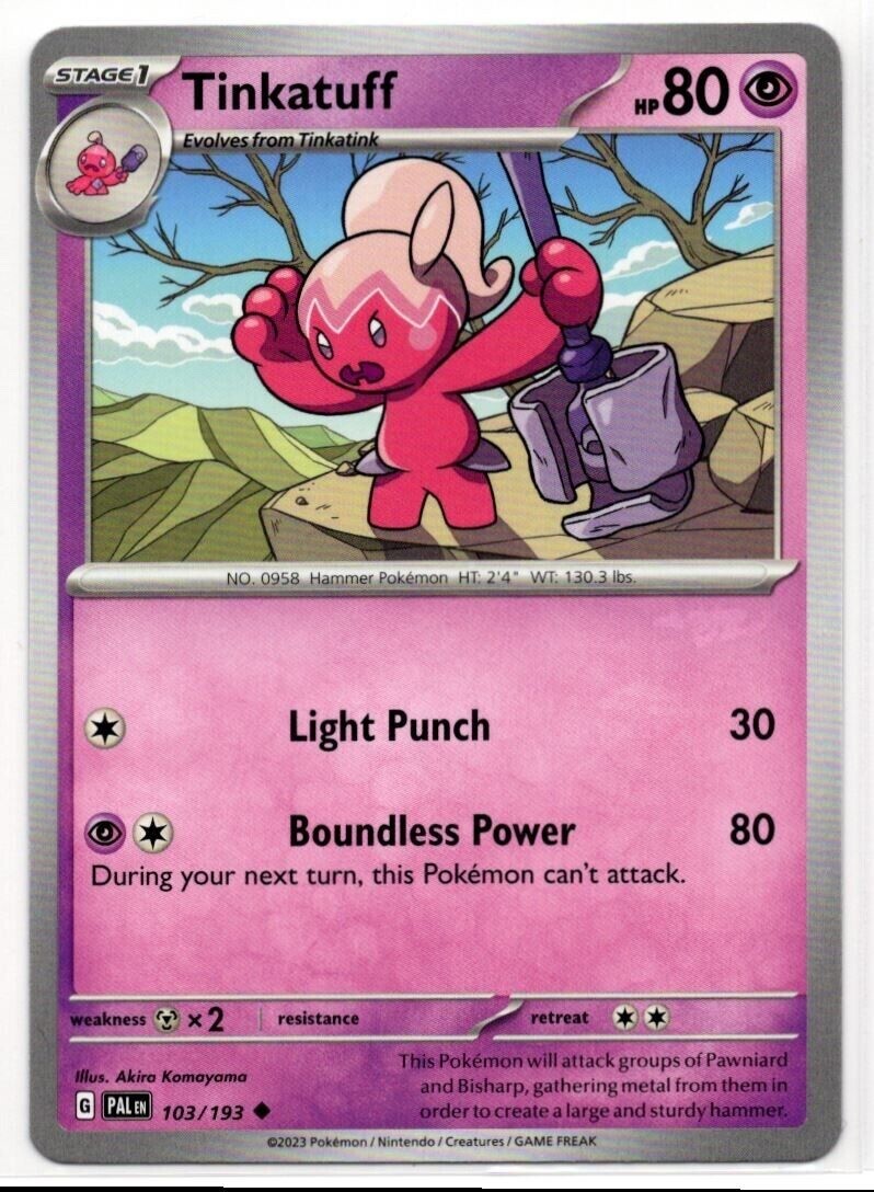 Pokemon - 103/193 - Tinkatuff - Paldea Evolved - NM/M