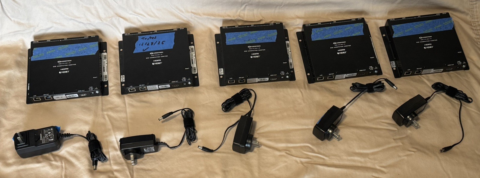 Lot of Crestron Transmitters and Receivers, DM-TX-201-C, DM-RMC-SCALER-C