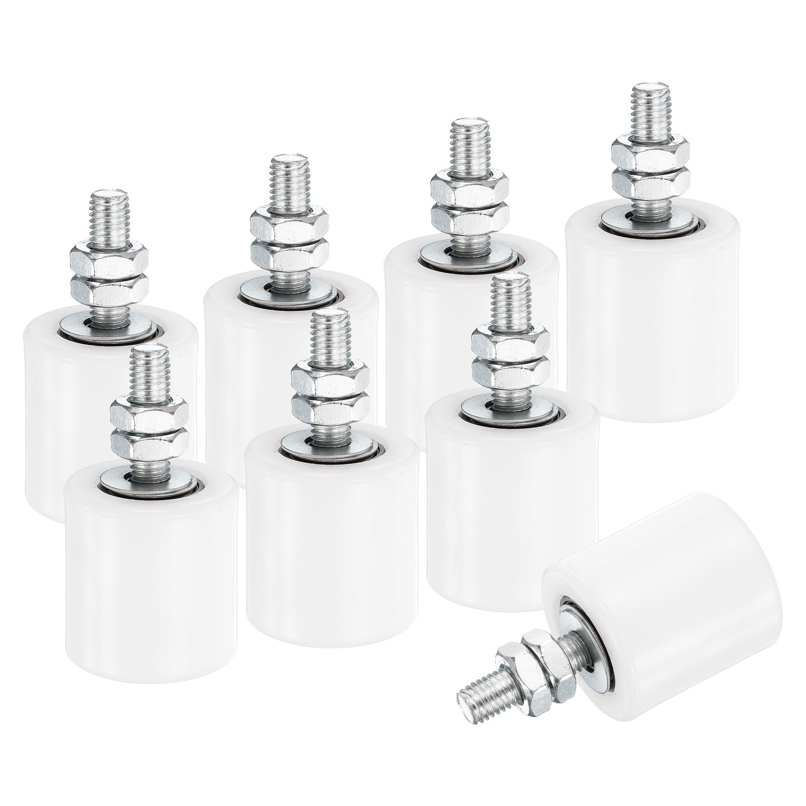 8Pcs Slide Gate Guide Roller 1.7" Nylon Sliding Gate Support Assembly White