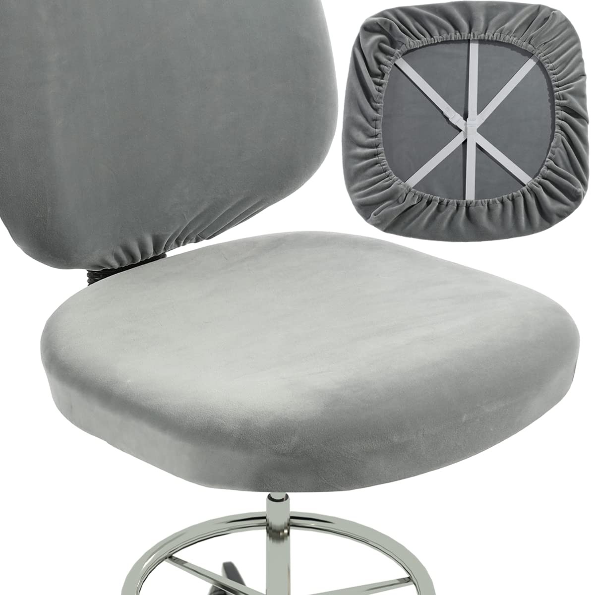 BUYUE Task Office Chair Seat Cover, Super Soft Cover only, Deep Grey