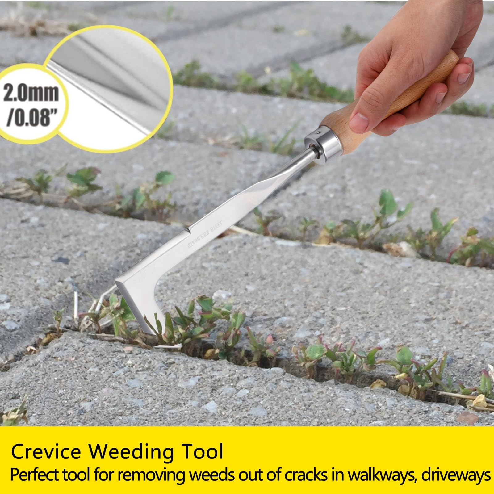 3 Pack Weed Puller Tool, Manual Hand Weeder Paver, Crack Weeder, Stainless...