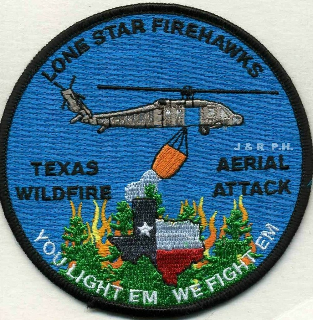 Wildland - Lone Star Firehawks - Aerial Attack, Texas (4" round size) fire patch