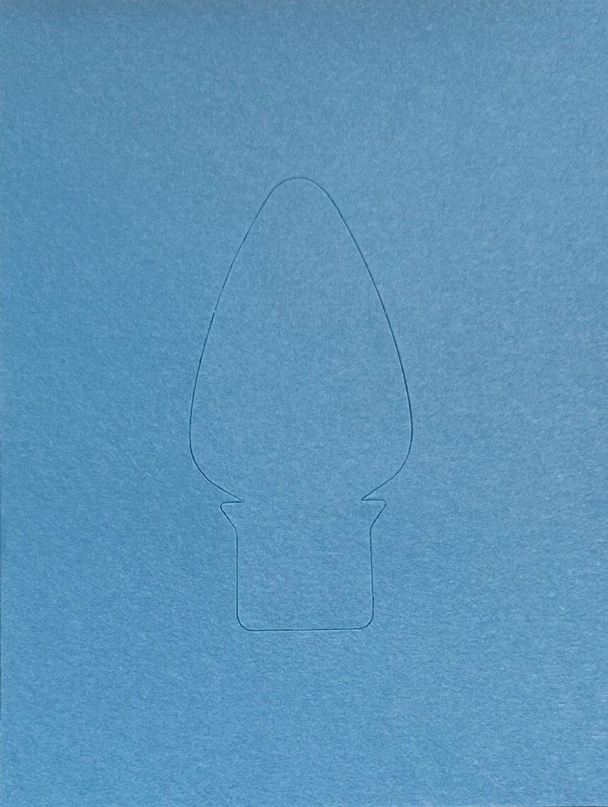 Creative Memories Die Cut  - Christmas Light Bulb - Blue