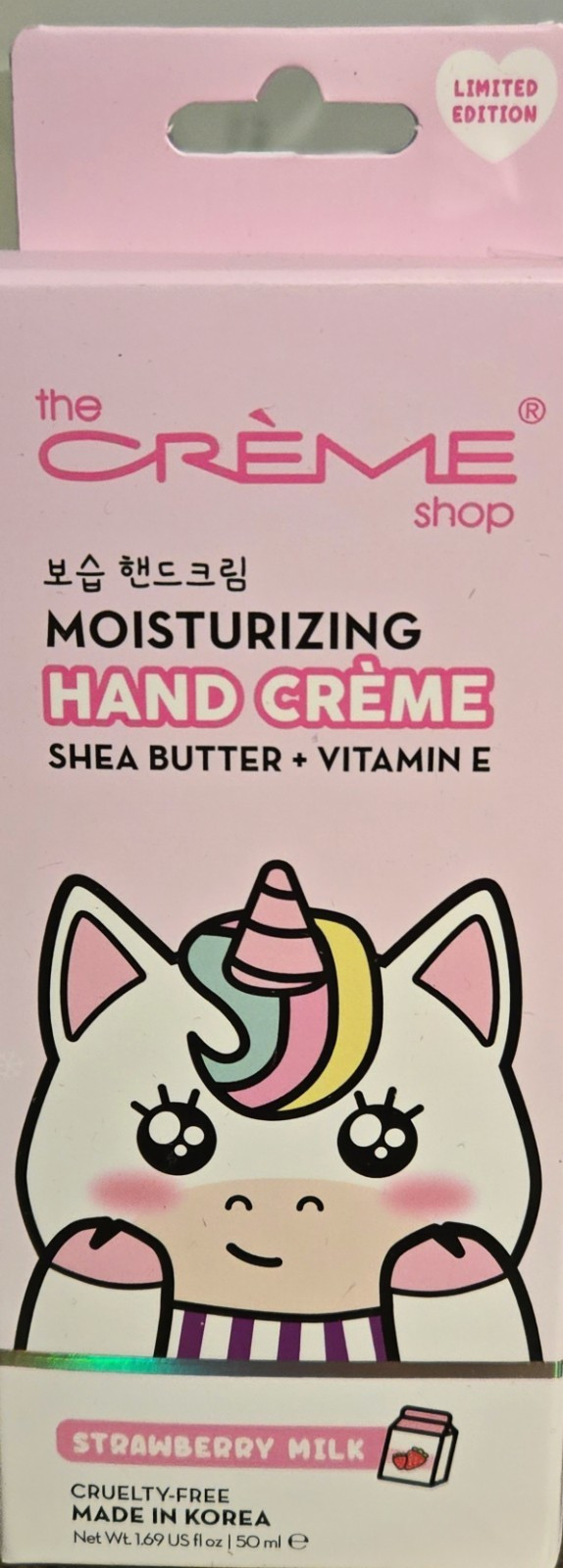 The Crème Shop Strawberry Milk Hand Crème Limited Edition Shea Butter Vitamin E