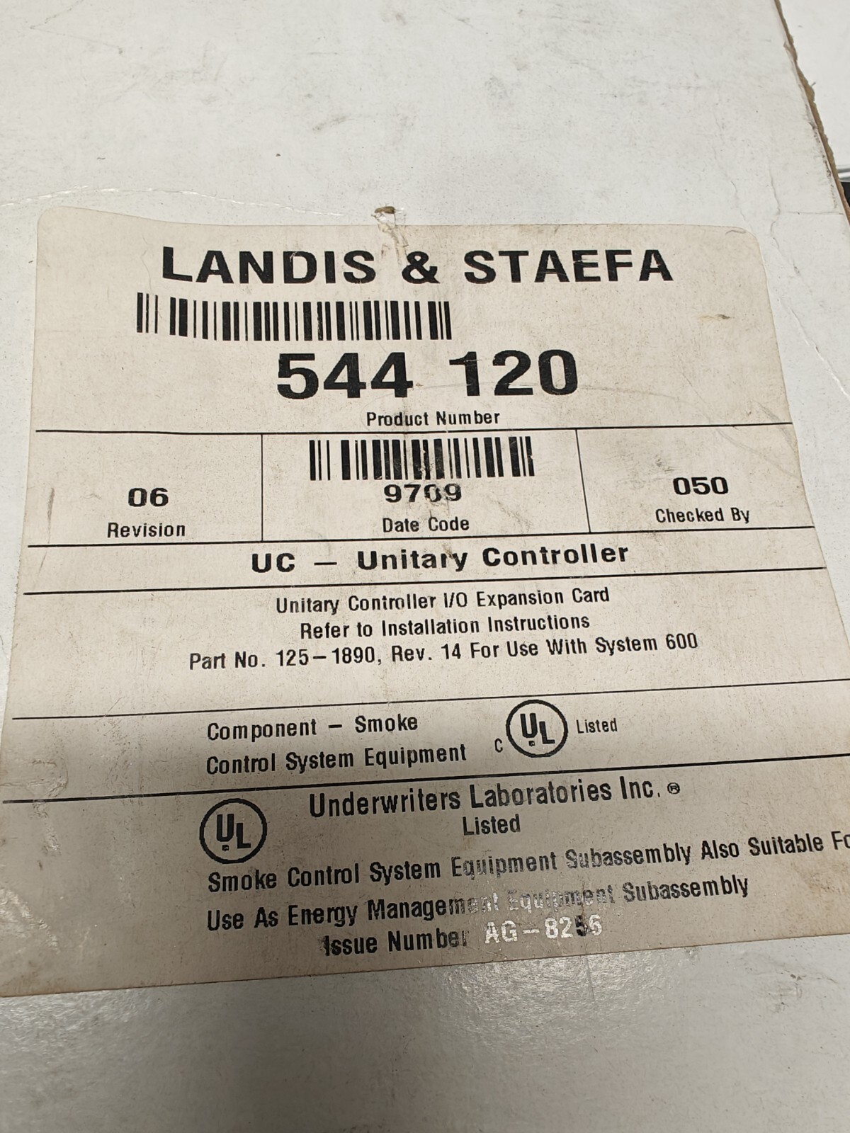 LANDIS GYR  544-120 Unitary Controller I/O Expansion Board