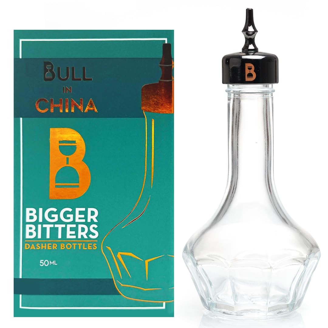 Bull in China Bitters Bottle 50ml Glass Dash Bottle With Dasher Top - Profess...
