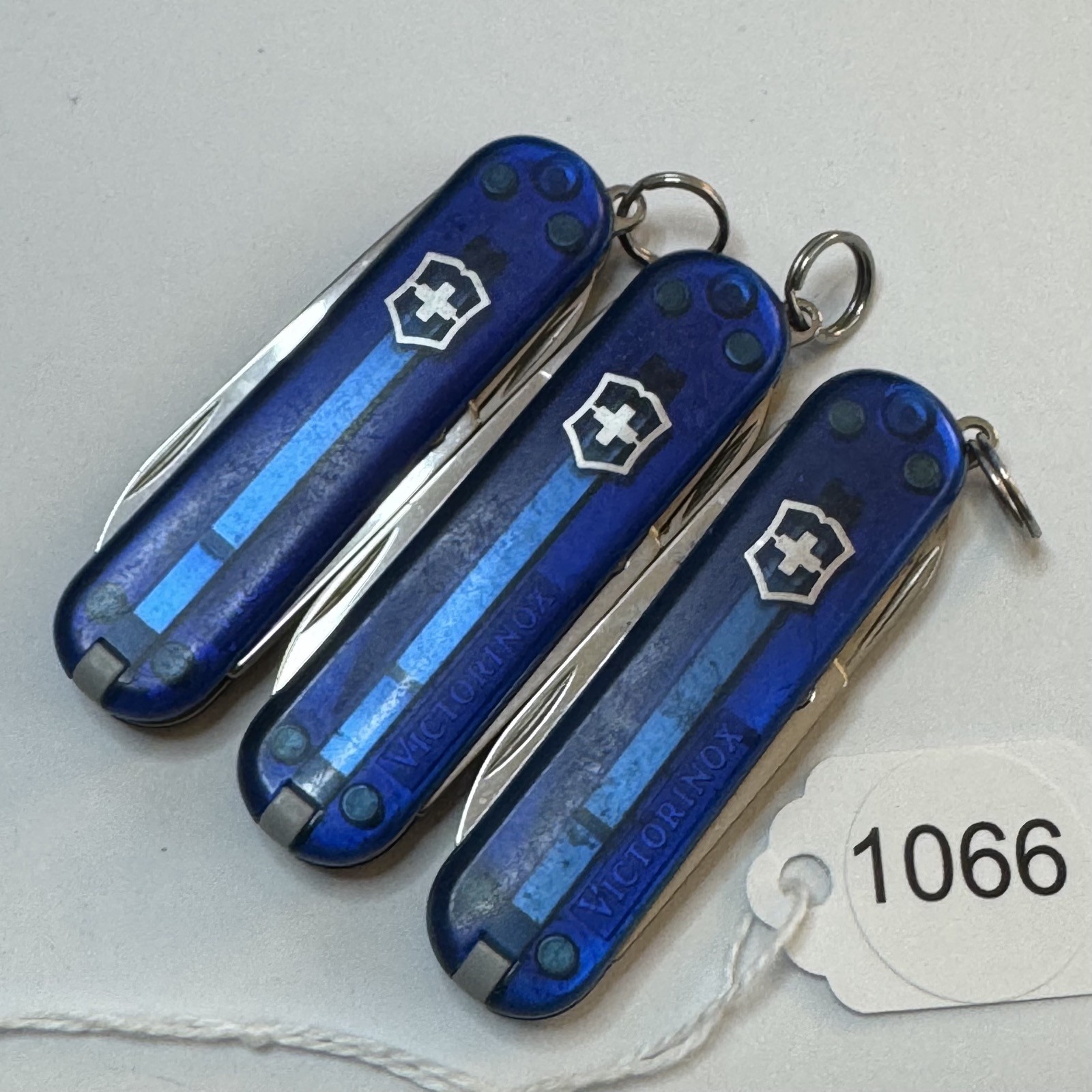 Victorinox Classic SD Swiss Army Pocket Knife Translucent Blue -Lot of 3 #1066