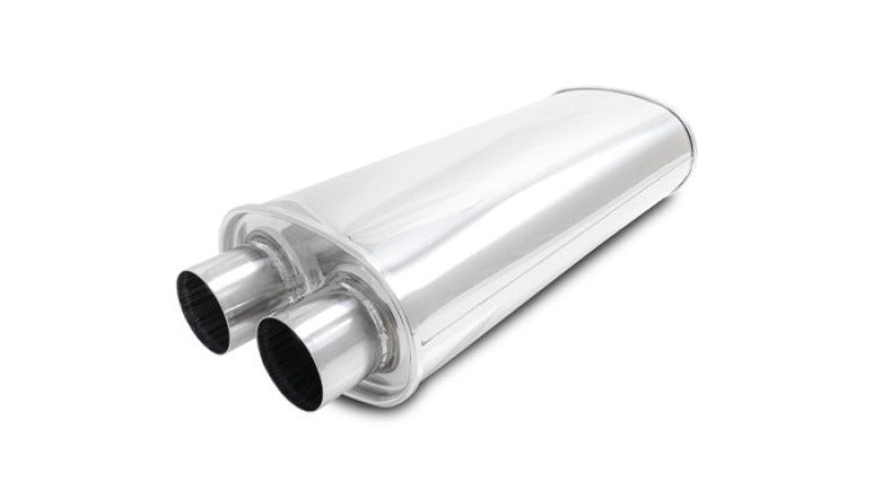 Vibrant 10538 Streetpower Oval Muffler 2.50in Dual Inlet/Outlet 18in Body Length