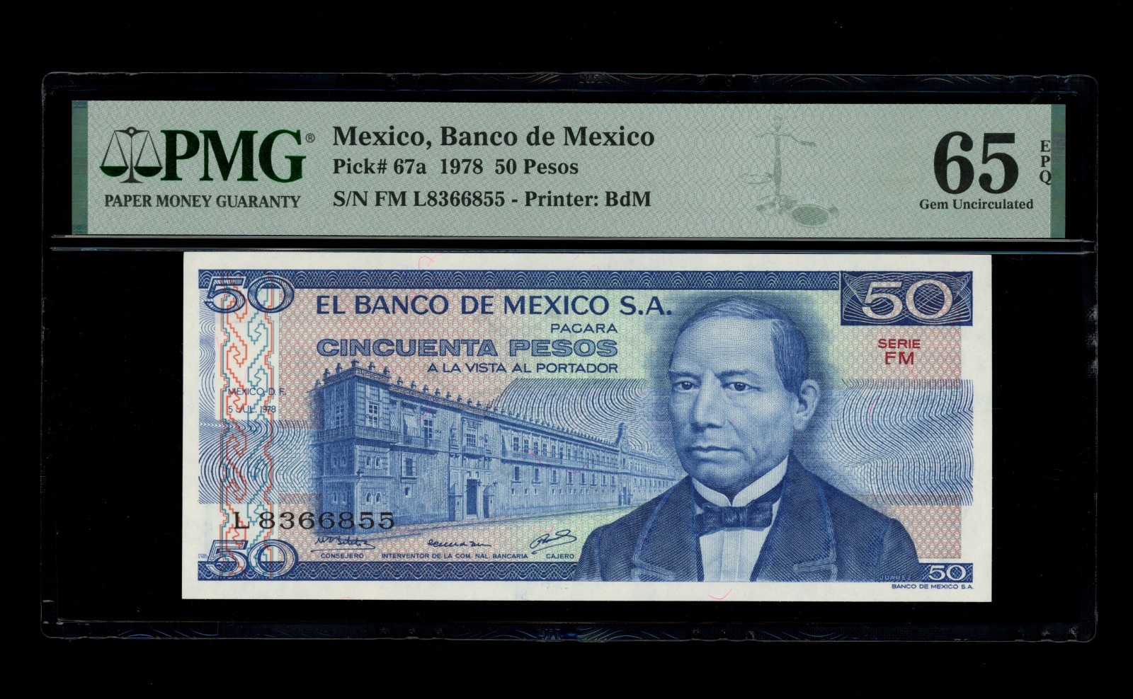 Mexico - 50 Pesos - 1978 - Banco de Mexico - PMG 65 EPQ Gem UNC