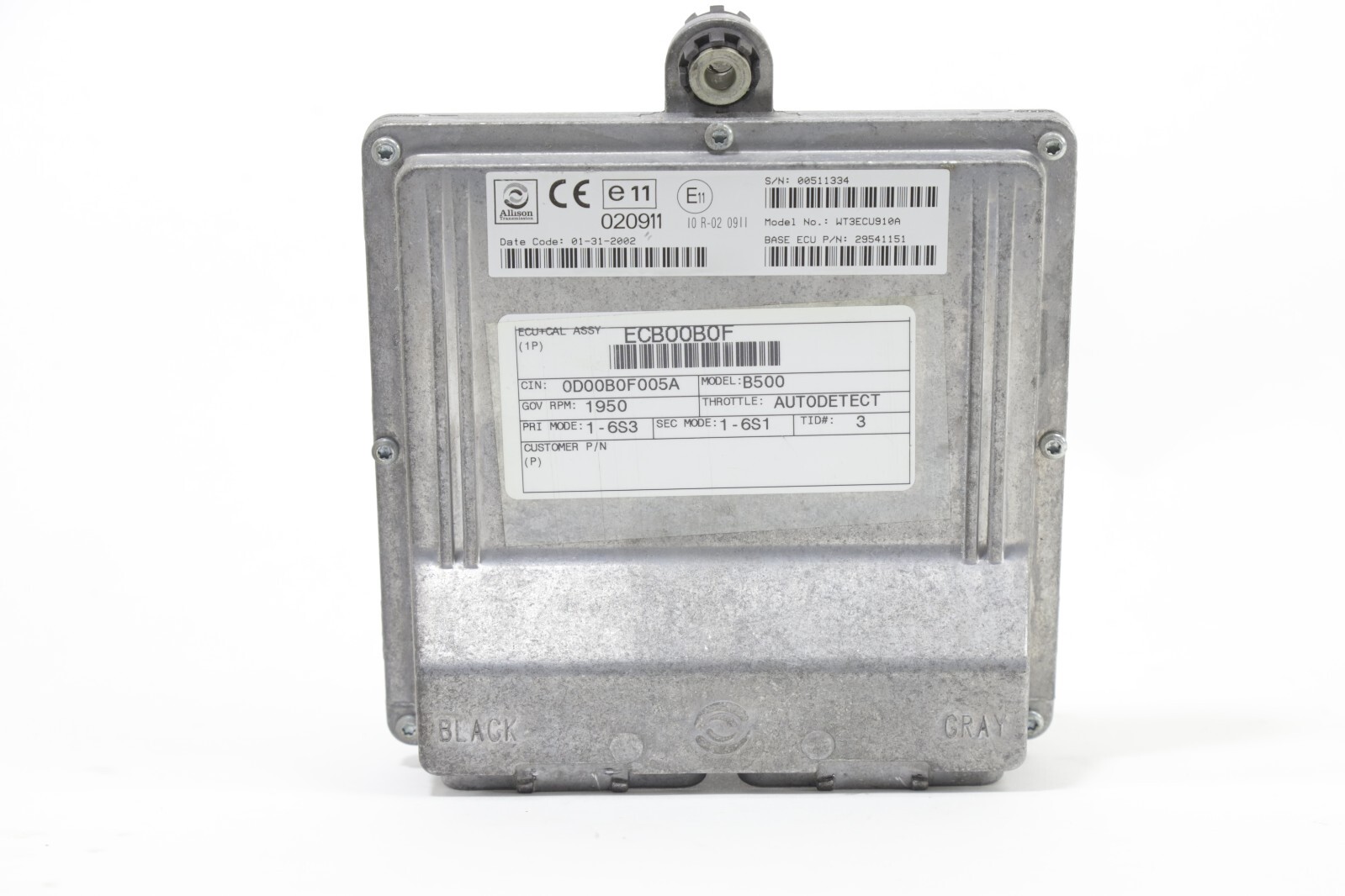 Allison Transmission Control Module TCM ECU | WT3ECU910A | 29541151