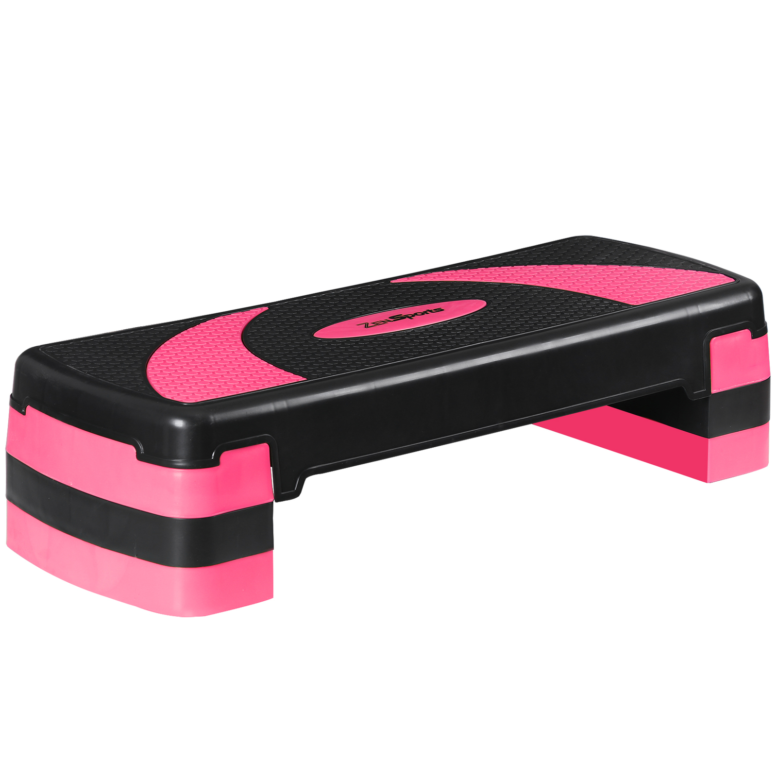 Adjustable Workout Aerobic Step Platform Exercise Stepper w/ Risers 30'' Pink