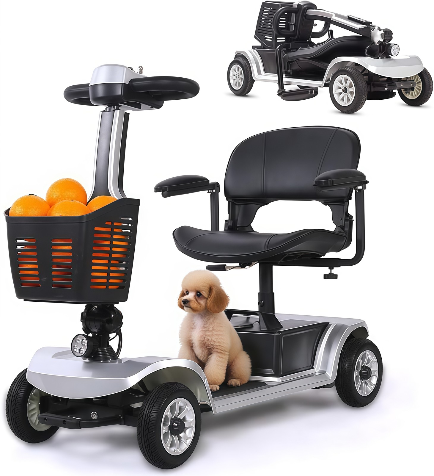 Long Range 4 Wheel Electric Mobility Scooter Compact For Travel Seniors Adults