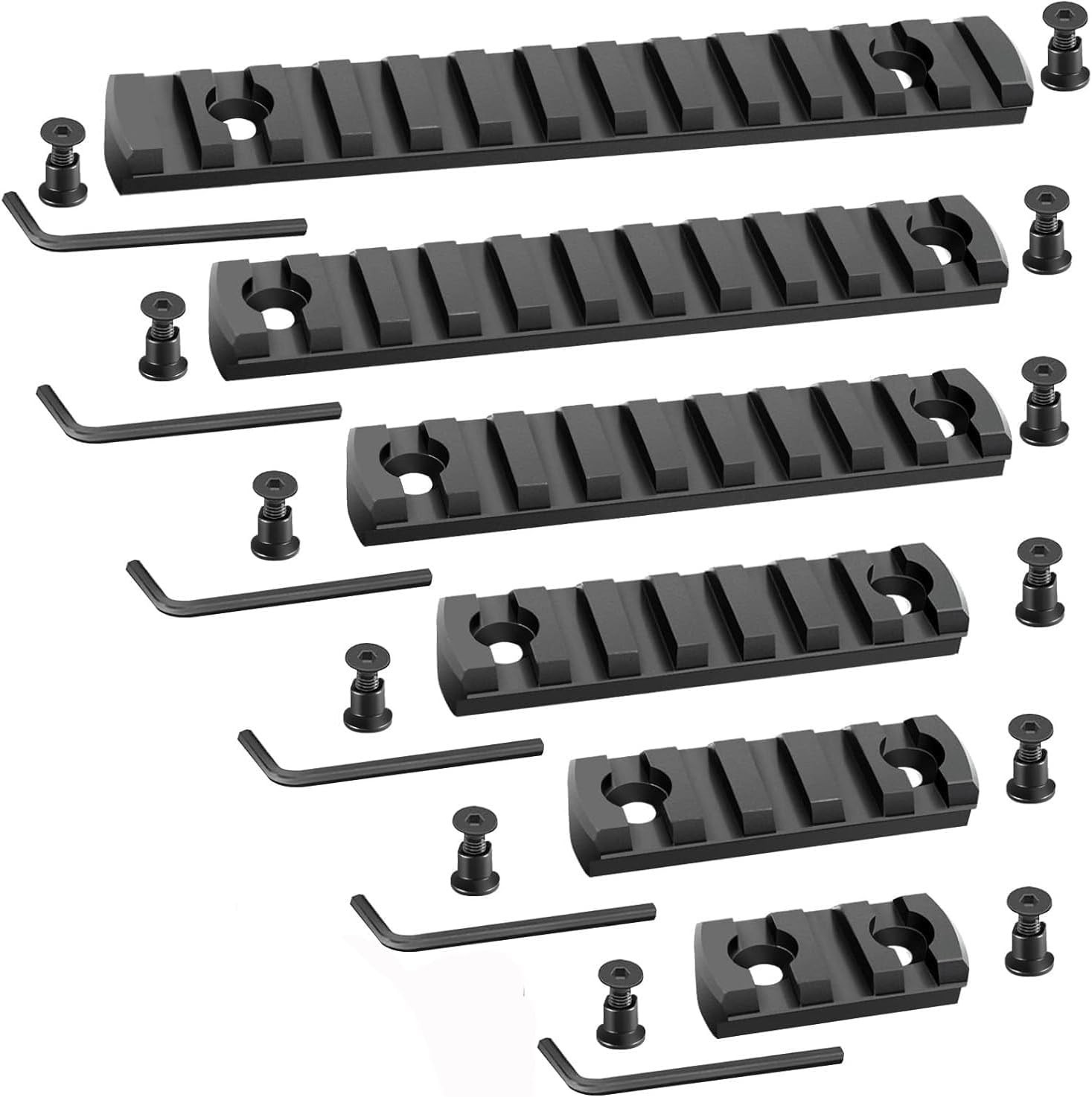 Bontok Single Picatinny Aluminum Accessory Rail Set 3 5 7 9 11 13 Slot with 13 T