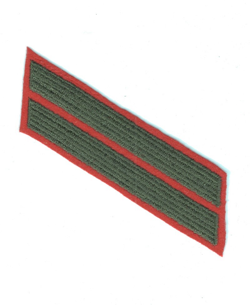 USMC Marine Corps Enlistment Stripes 827: 8 Years (2 stripes) - red, right side
