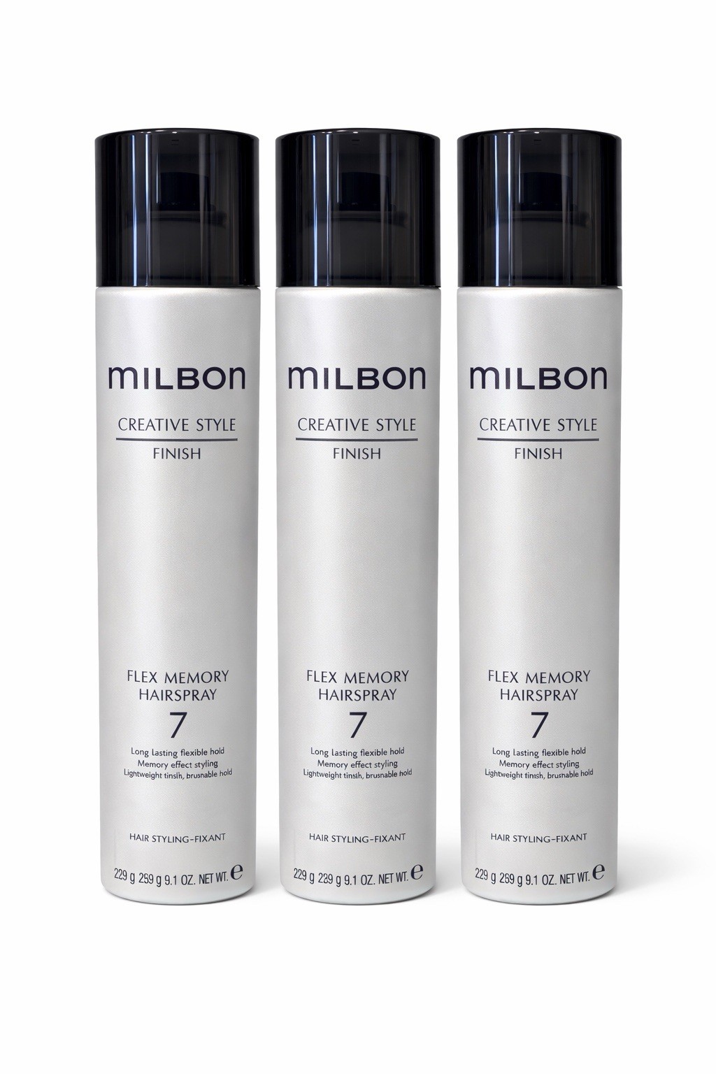 Milbon Creative Style Flex Memory Hairspray 7 Finish 9.1 oz Lot of 3