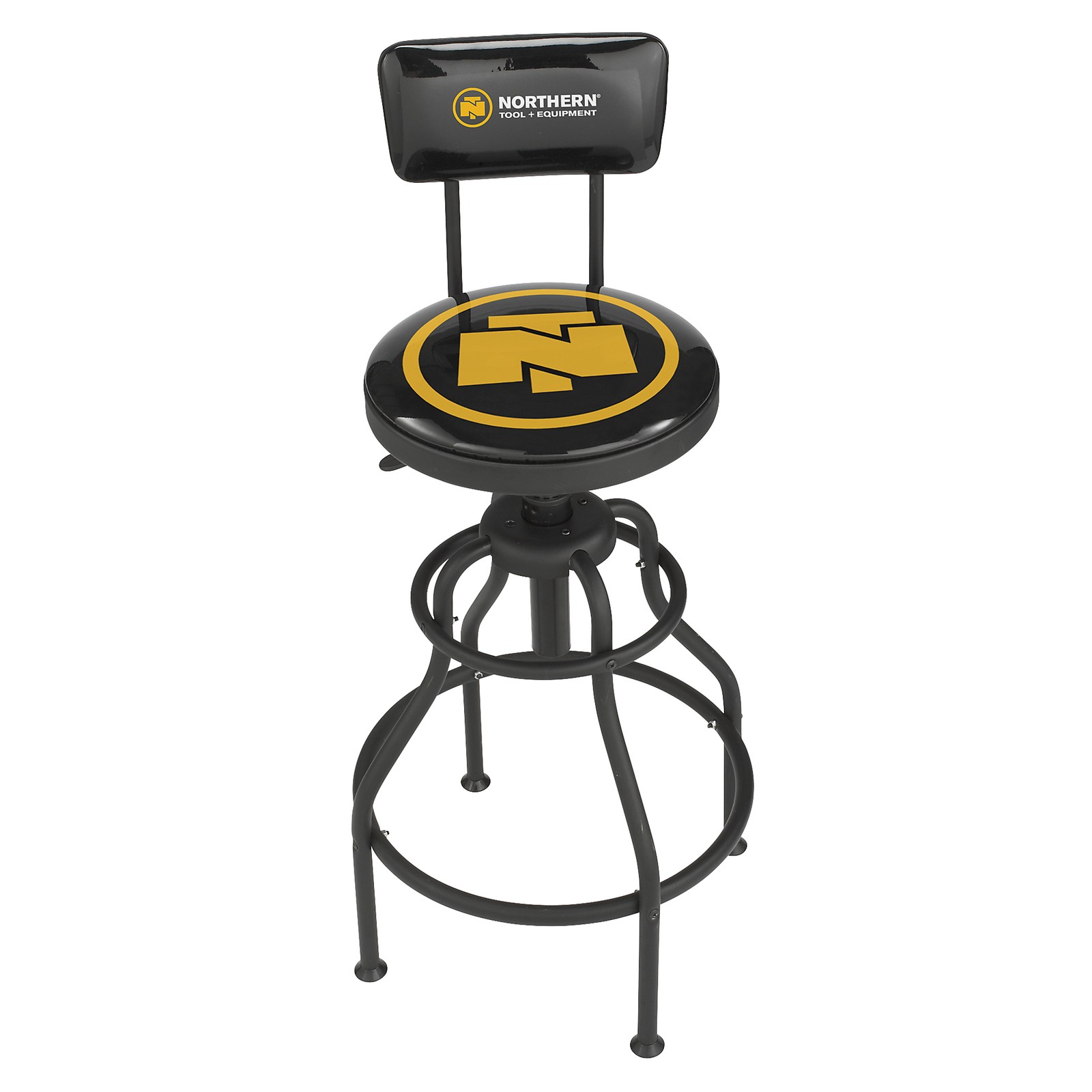 Northern Tool + Equipment Adjustable Swivel Shop Stool with Backrest,
