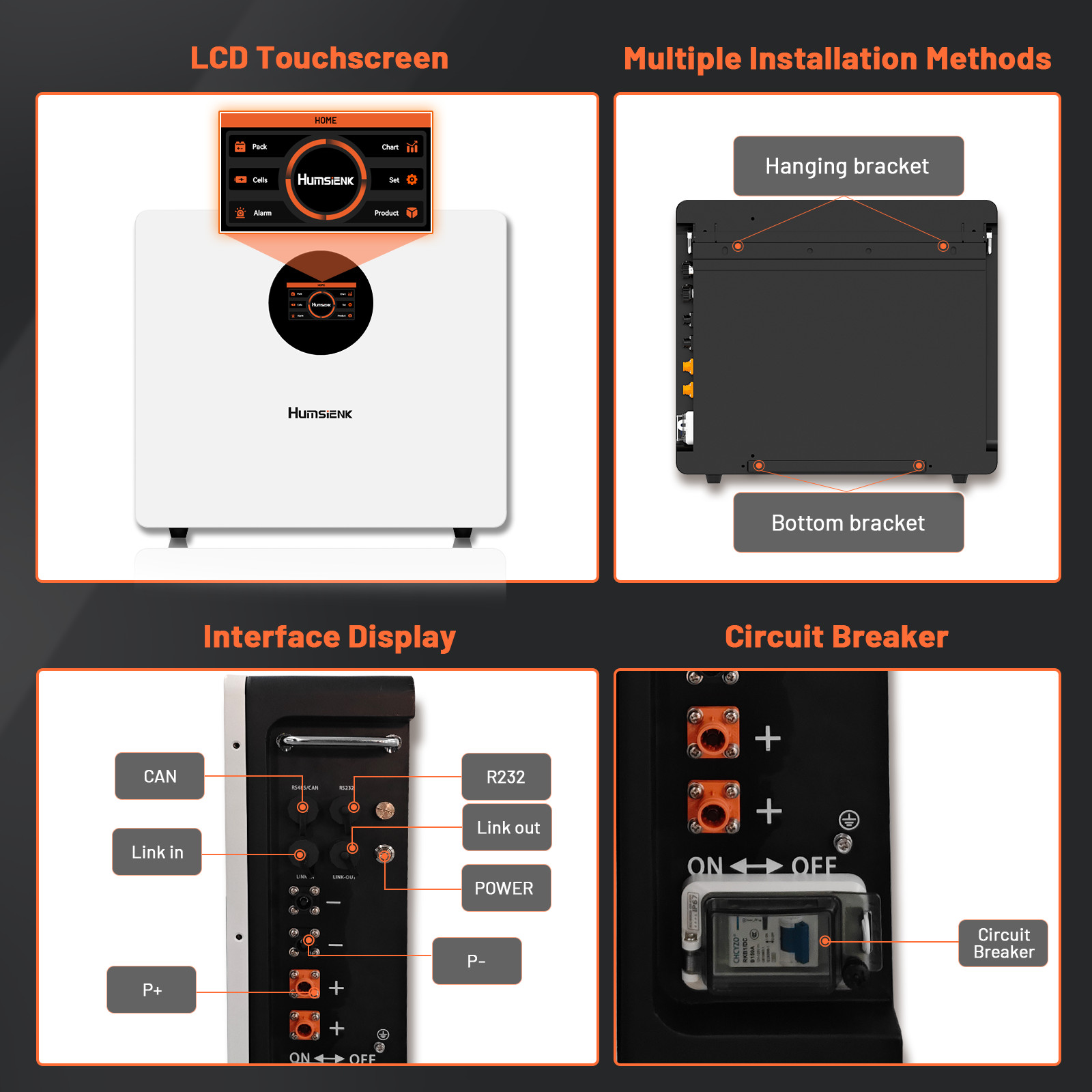 2 PACK 48V 100Ah LCD Wall-Mounted LiFePO4 Lithium Battery 5120Wh Solar off-Grid