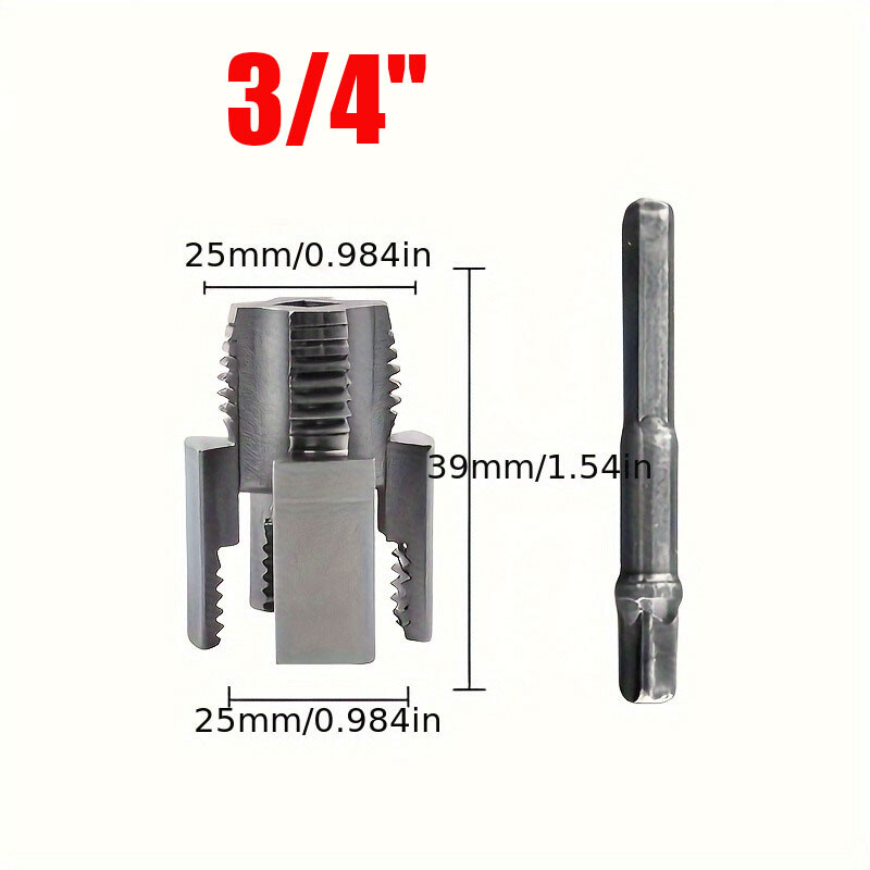 Dual Head Pipe Threading Tool 1/2" & 3/4" Internal & External Thread Cutter