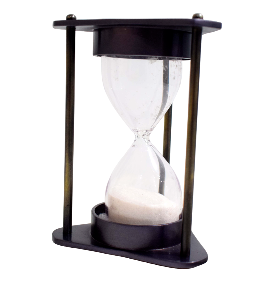 Modern Minimalism Classic Function: Triangle Sand Timer w/ Gleaming White Sand