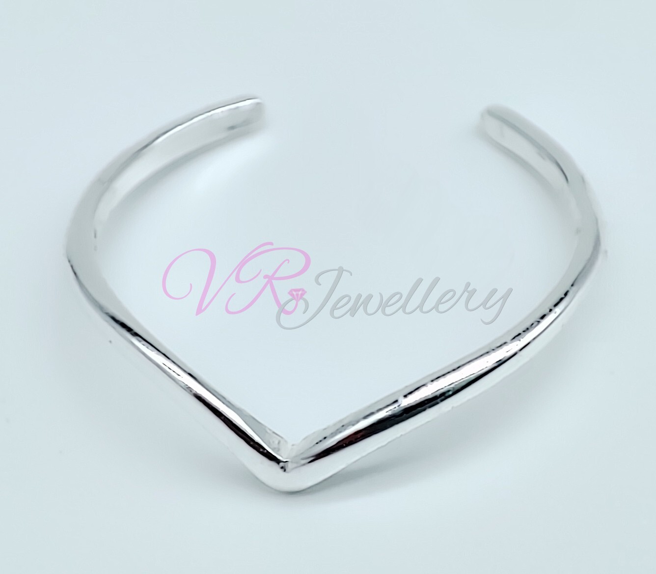Wishbone Toe Ring Adjustable Solid 925 Sterling Silver Chevron Thin Band ToeRing