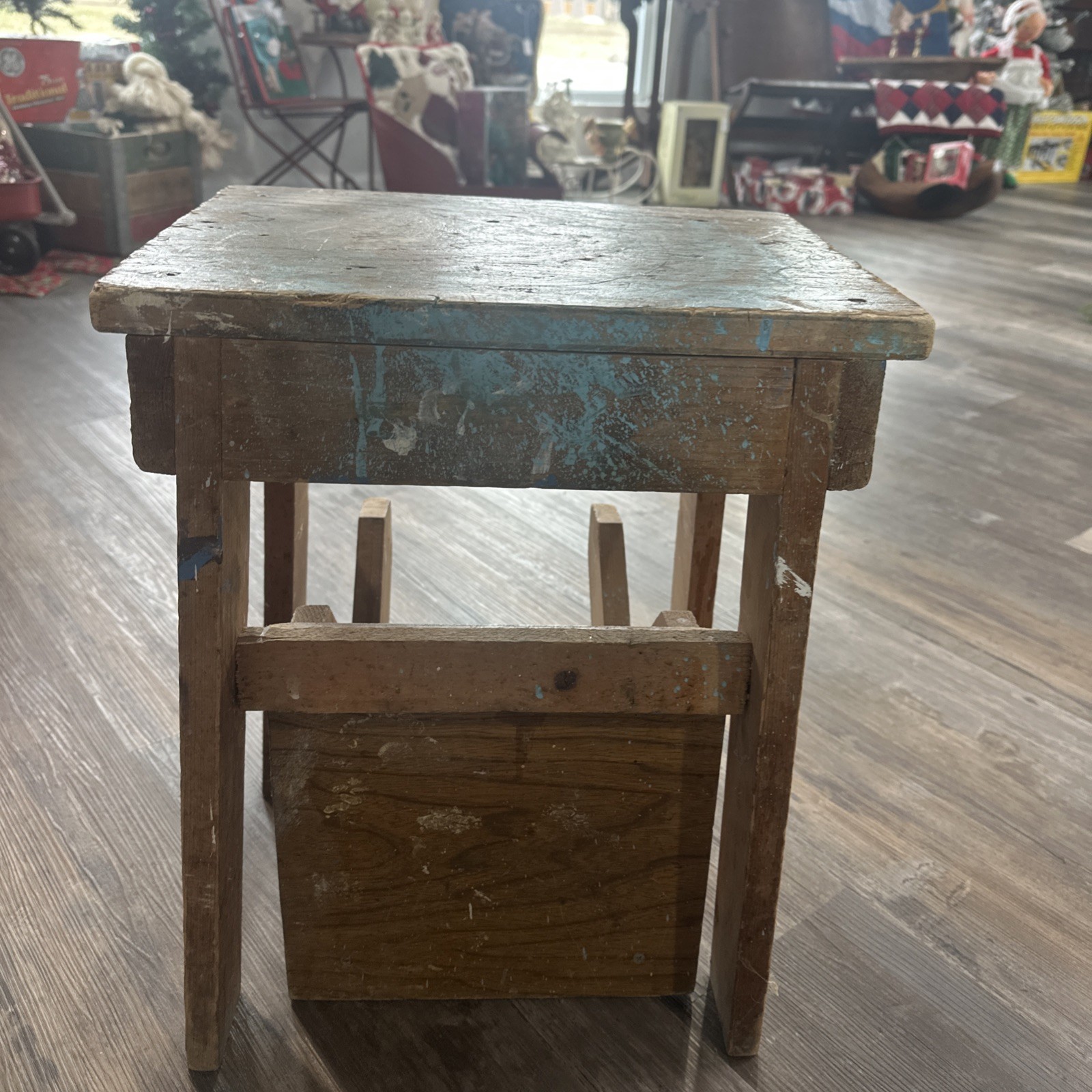 Vintage Wooden Two Step Folding Step Stool UNIQUE PIECE! 💕