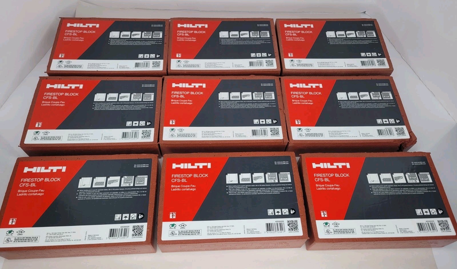 Hilti ( 9 PCs ) CFS-BL Firestop Block New Open Box READ DESCRIPTION PLEASE