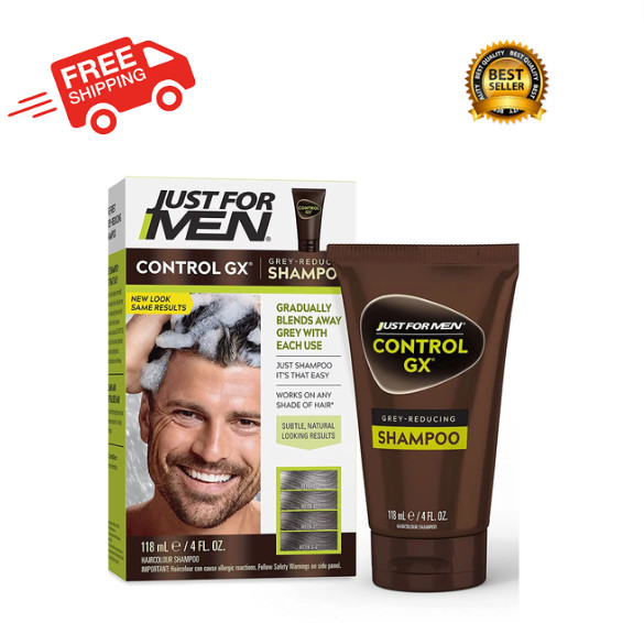 Just For Men Control GX Grey Reducing Shampoo, 4 FL Oz- Free Shipping